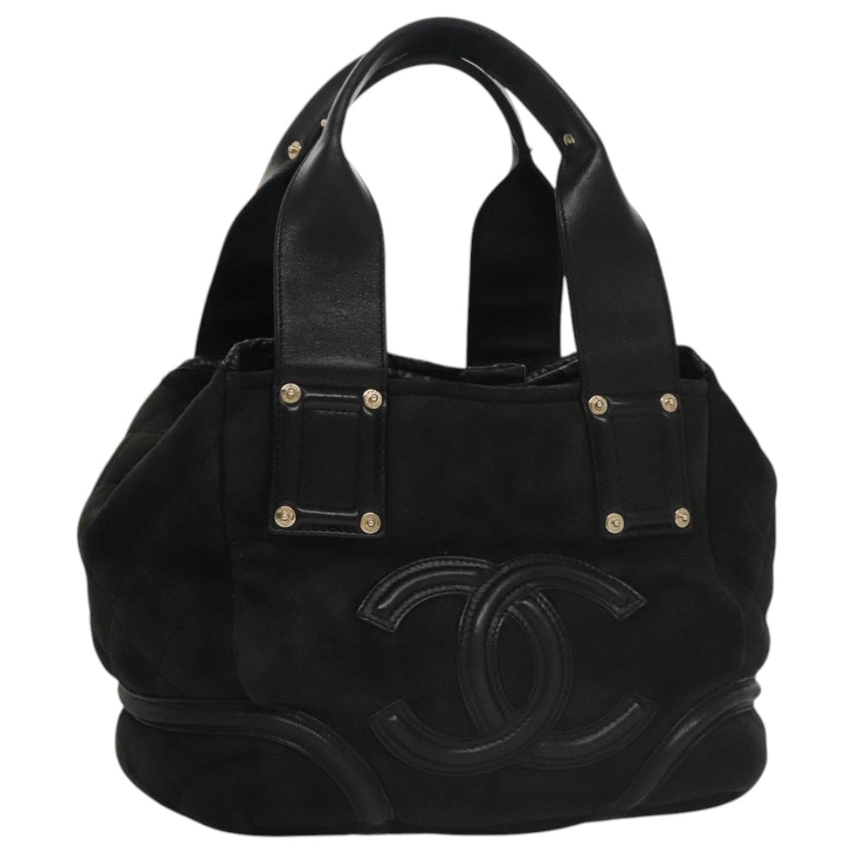 CHANEL Hand Bag Mouton Black CC PP007