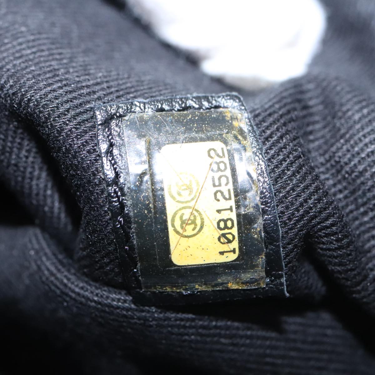 CHANEL Hand Bag Mouton Black CC PP007