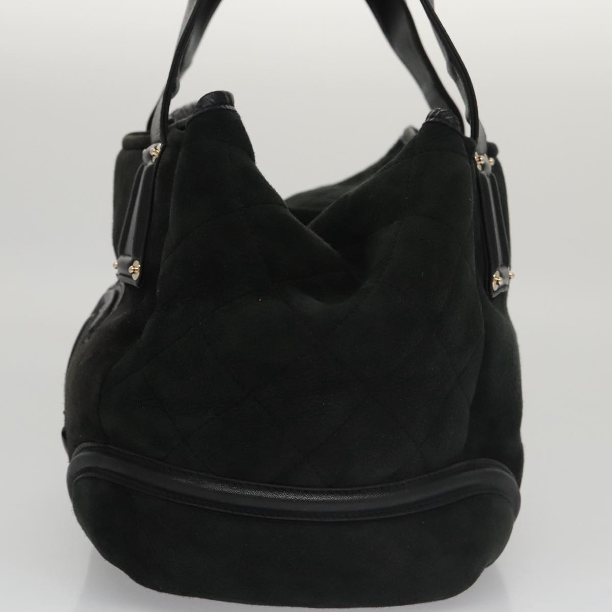 CHANEL Hand Bag Mouton Black CC PP007