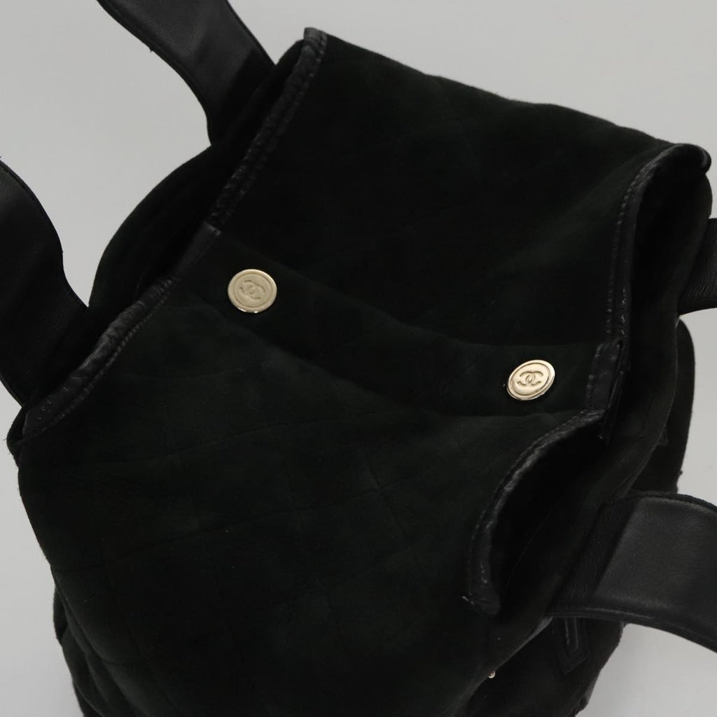 CHANEL Hand Bag Mouton Black CC PP007