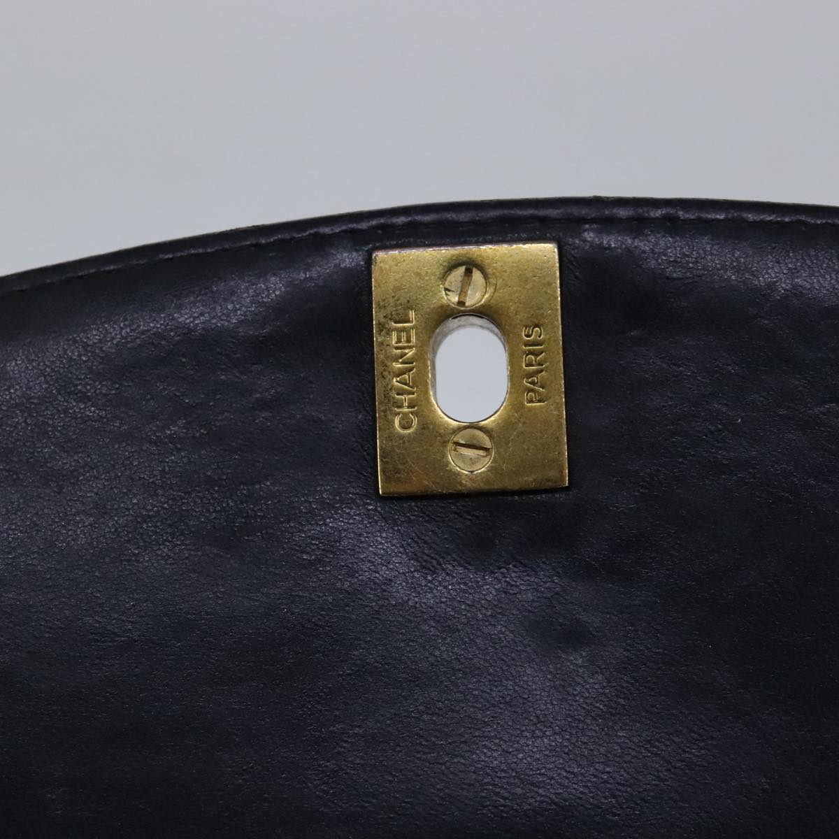 CHANEL Diana 22 Chain Shoulder Bag Lamb Skin Black Gold CC PP016