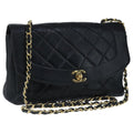 CHANEL Diana 22 Chain Shoulder Bag Lamb Skin Black Gold CC PP016