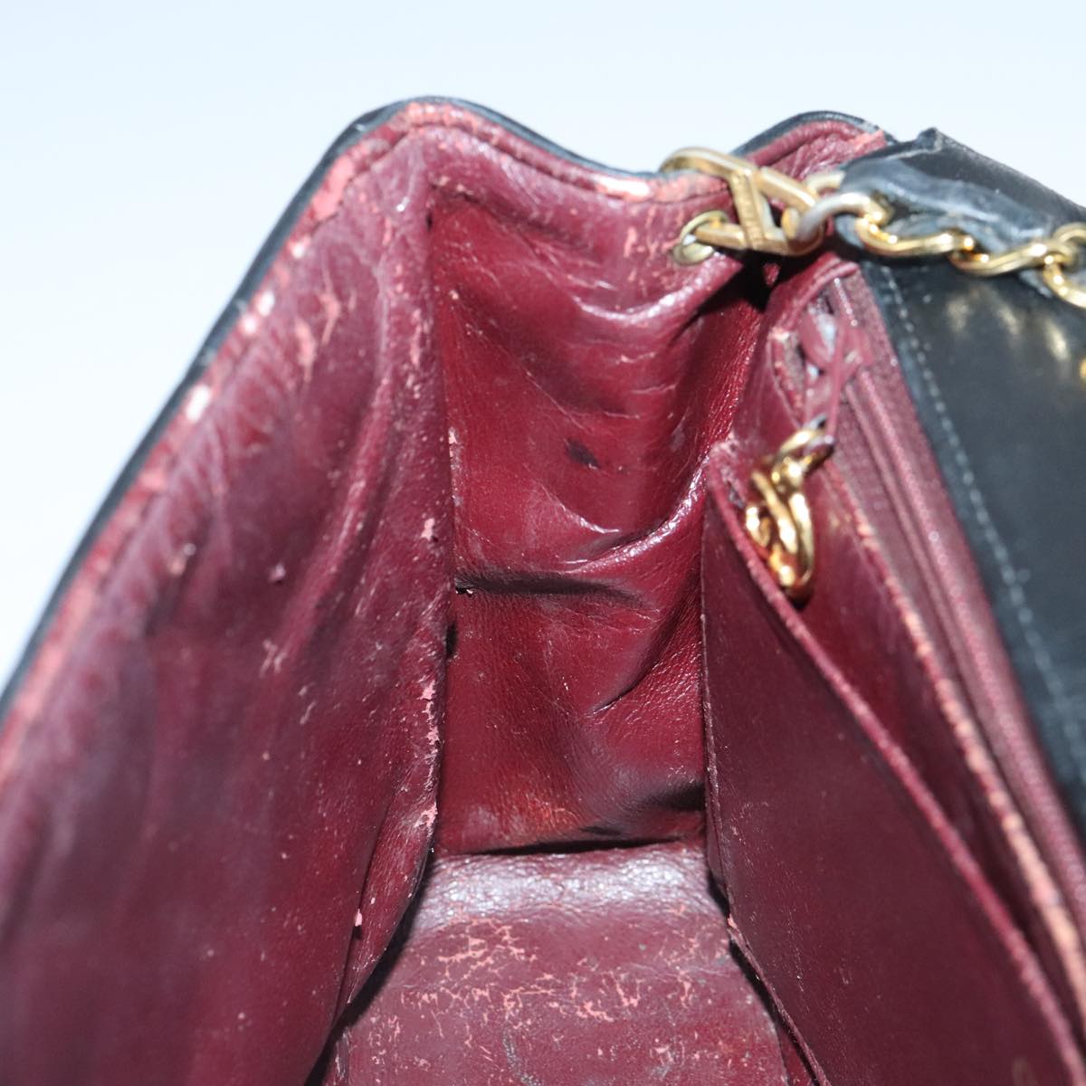 CHANEL Diana 22 Chain Shoulder Bag Lamb Skin Black Gold CC PP016