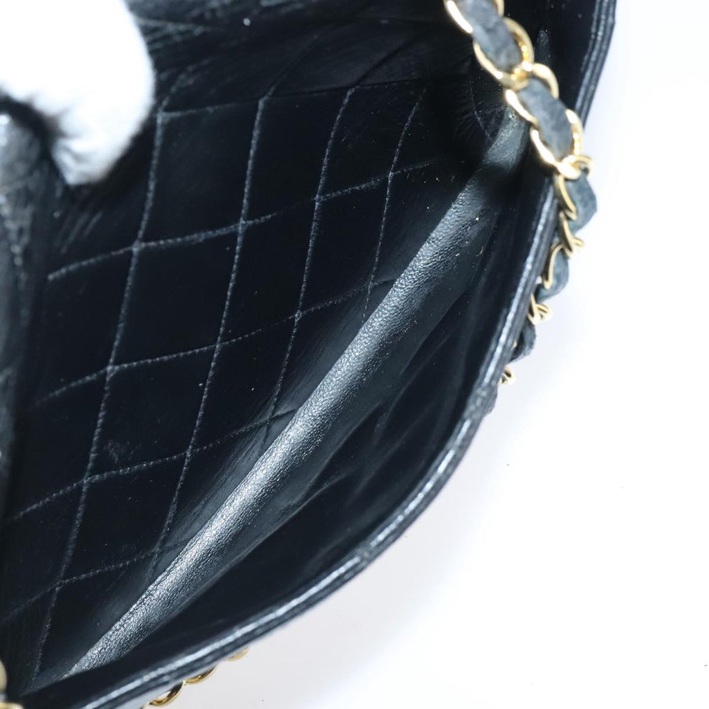 CHANEL Diana 22 Chain Shoulder Bag Lamb Skin Black Gold CC PP016