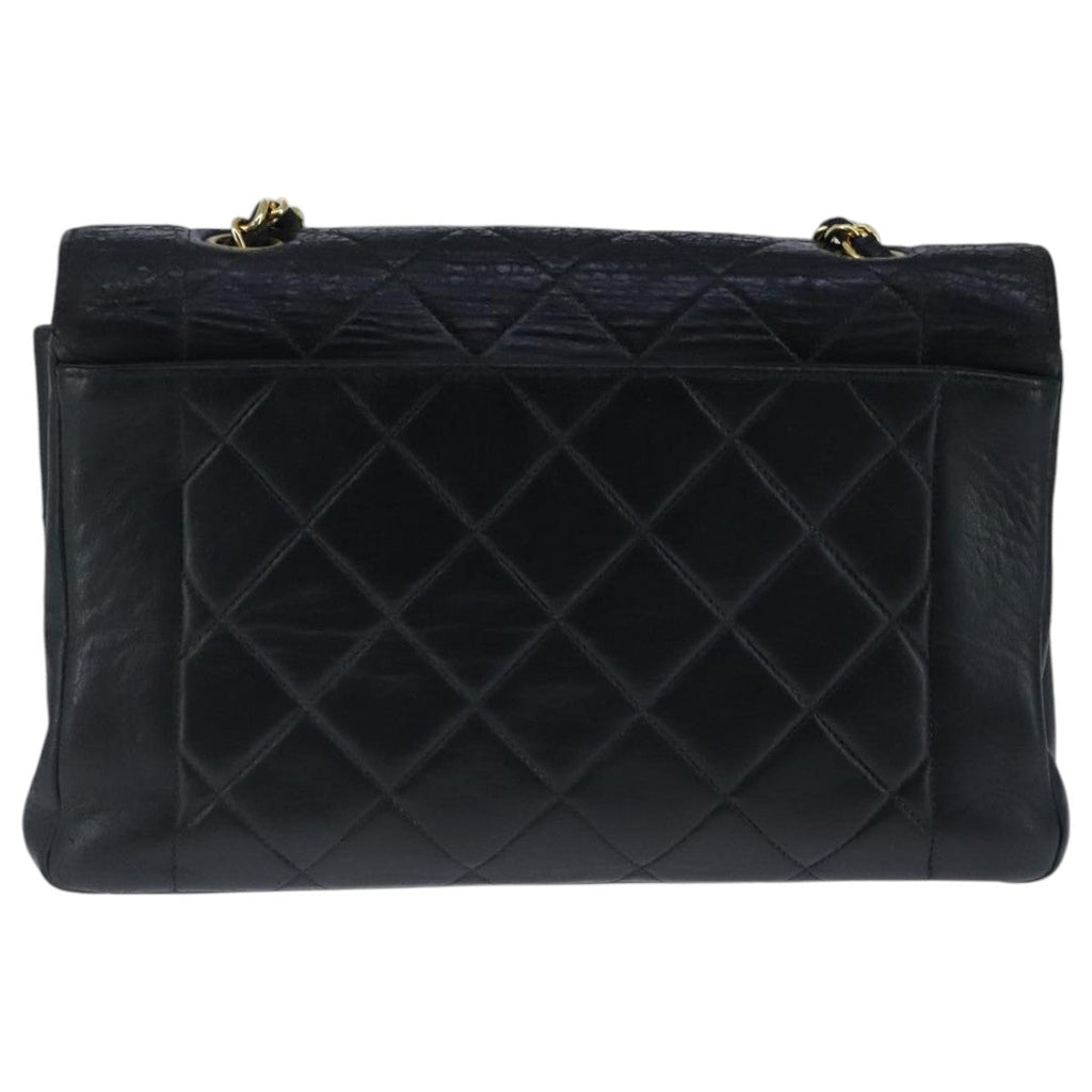 CHANEL Diana 22 Chain Shoulder Bag Lamb Skin Black Gold CC PP016