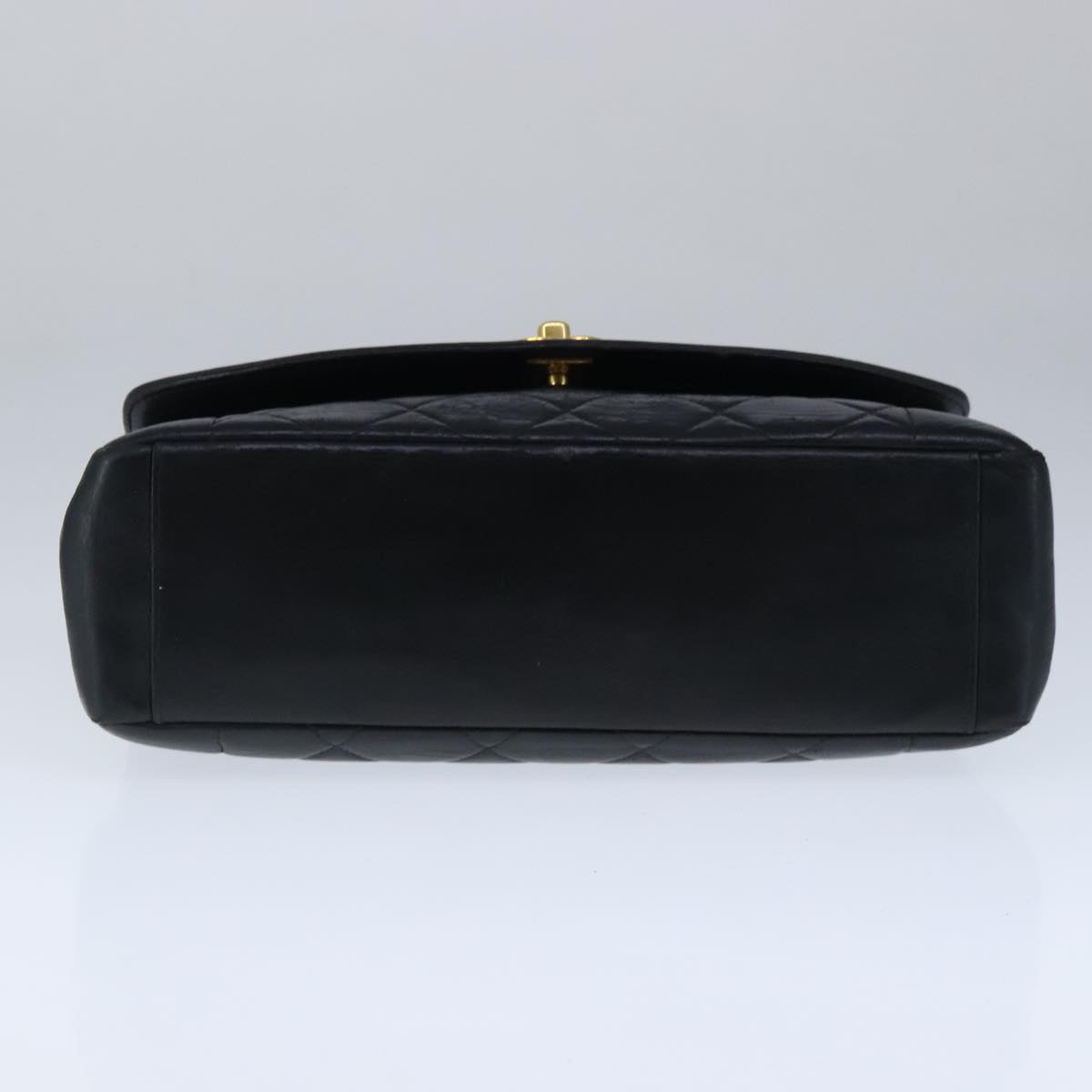 CHANEL Diana 22 Chain Shoulder Bag Lamb Skin Black Gold CC PP016