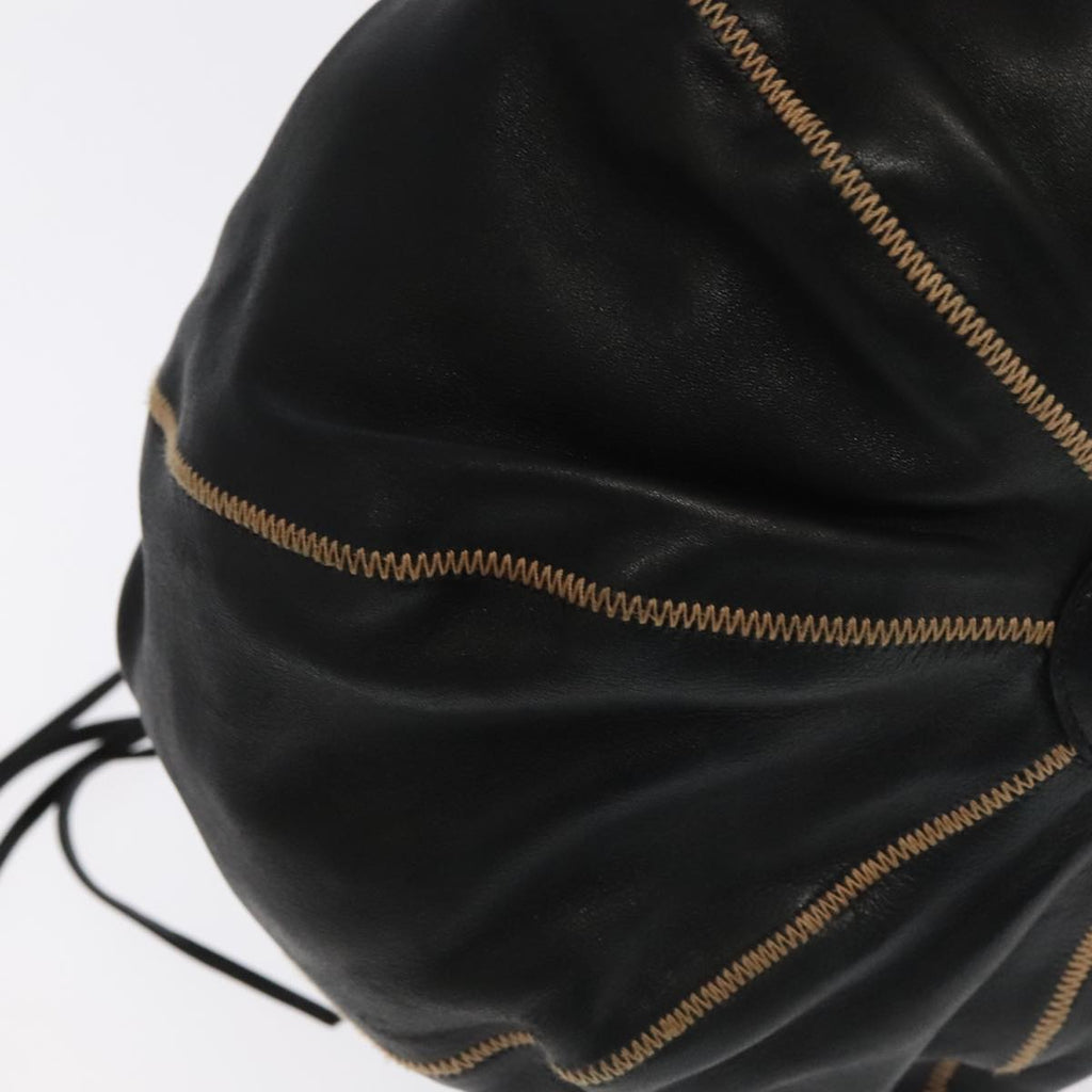 CHANEL Chain Purse Shoulder Bag Lamb Skin Black CC PP024