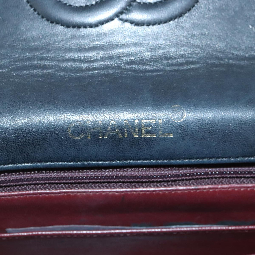 CHANEL Mini Materasse 17 Chain Hand Bag Lamb Skin Black Gold CC PP027
