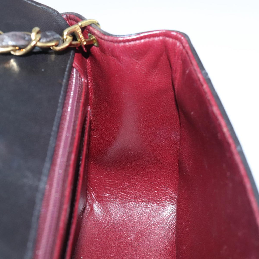 CHANEL Diana 22 Chain Shoulder Bag Lamb Skin Black Gold CC PP029