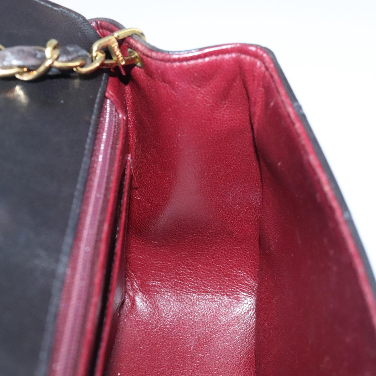 CHANEL Diana 22 Chain Shoulder Bag Lamb Skin Black Gold CC PP029