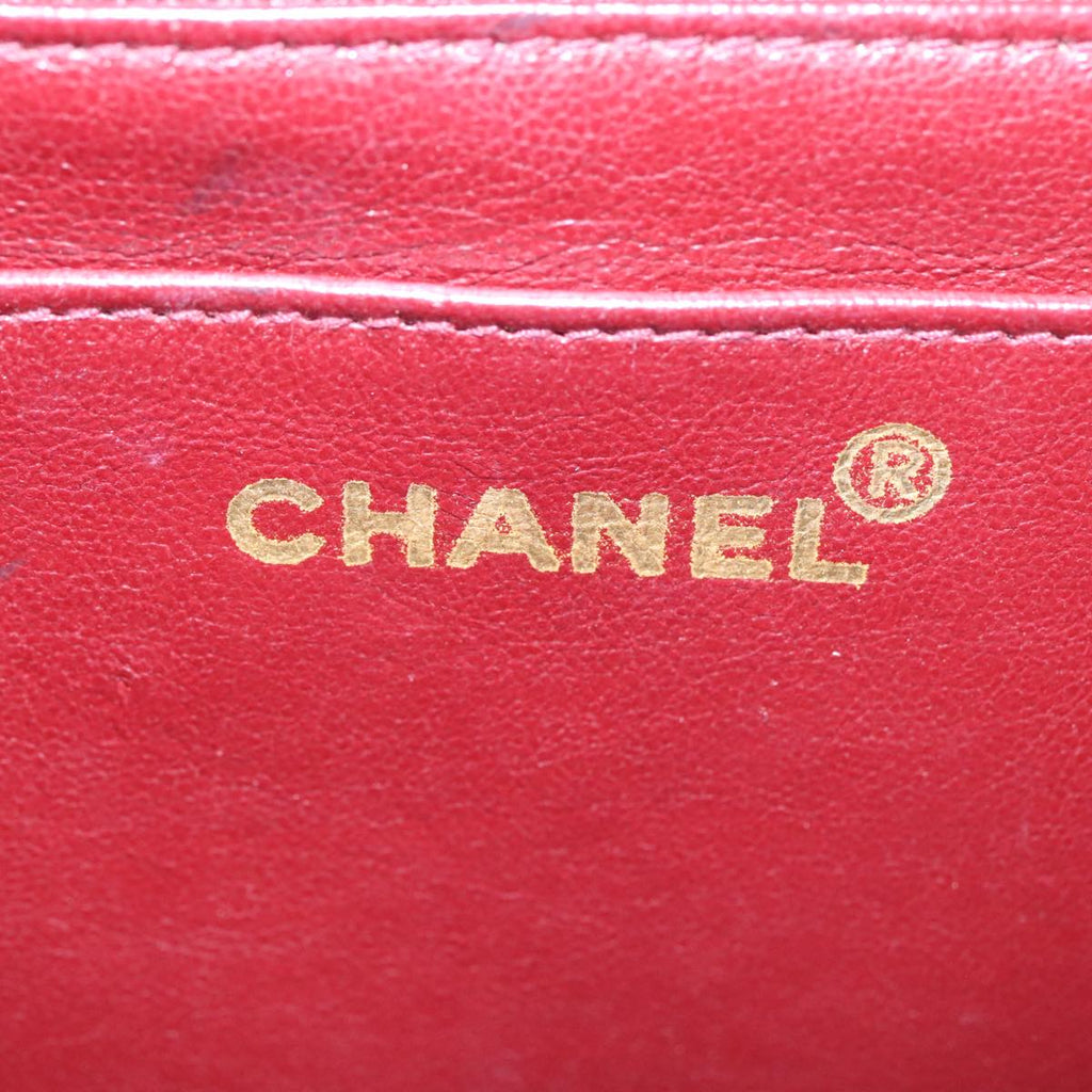 CHANEL Diana 25 Chain Shoulder Bag Lamb Skin Black Gold CC PP030