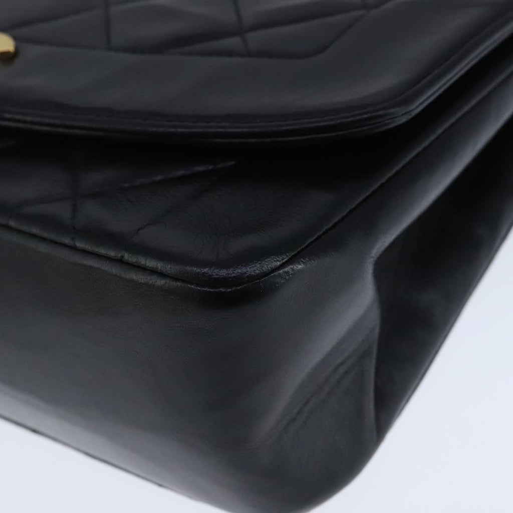 CHANEL Diana 22 Chain Shoulder Bag Lamb Skin Black Gold CC PP035