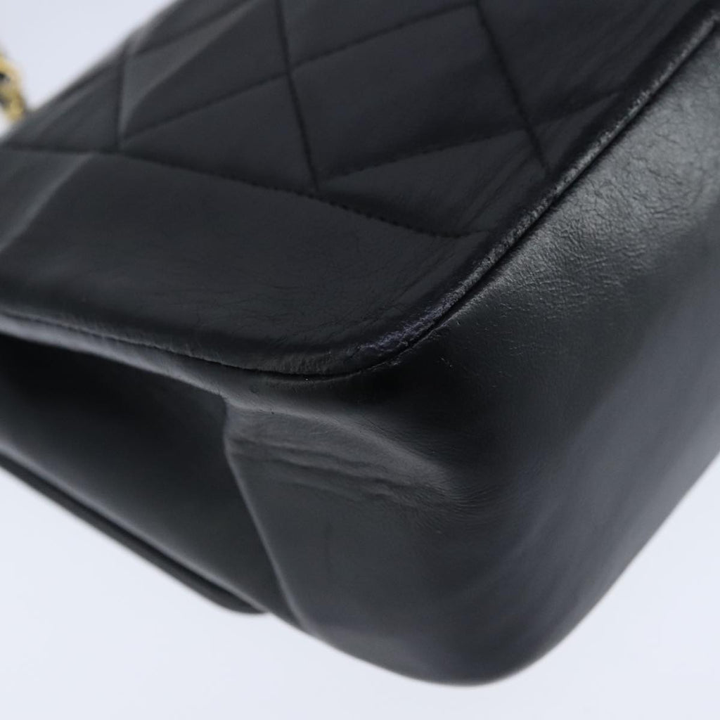 CHANEL Diana 22 Chain Shoulder Bag Lamb Skin Black Gold CC PP035
