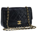 CHANEL Diana 22 Chain Shoulder Bag Lamb Skin Black Gold CC PP035