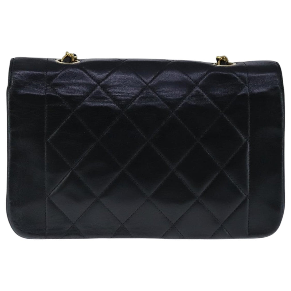 CHANEL Diana 22 Chain Shoulder Bag Lamb Skin Black Gold CC PP035