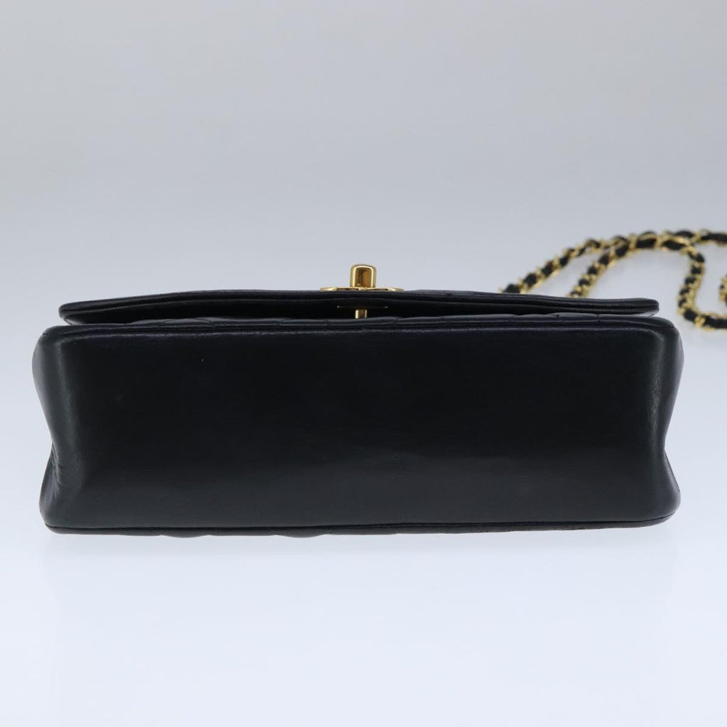 CHANEL Diana 22 Chain Shoulder Bag Lamb Skin Black Gold CC PP035