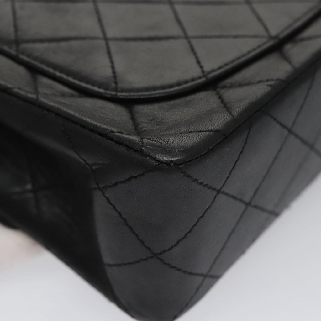 CHANEL Mini Materasse 17 Chain Shoulder Bag Lamb Skin Black Gold CC PP038
