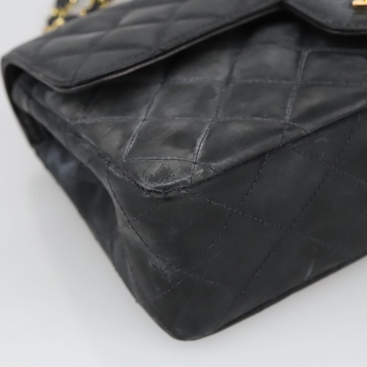 CHANEL Matelasse 23 Chain Shoulder Bag Enamel Black Gold CC PP045