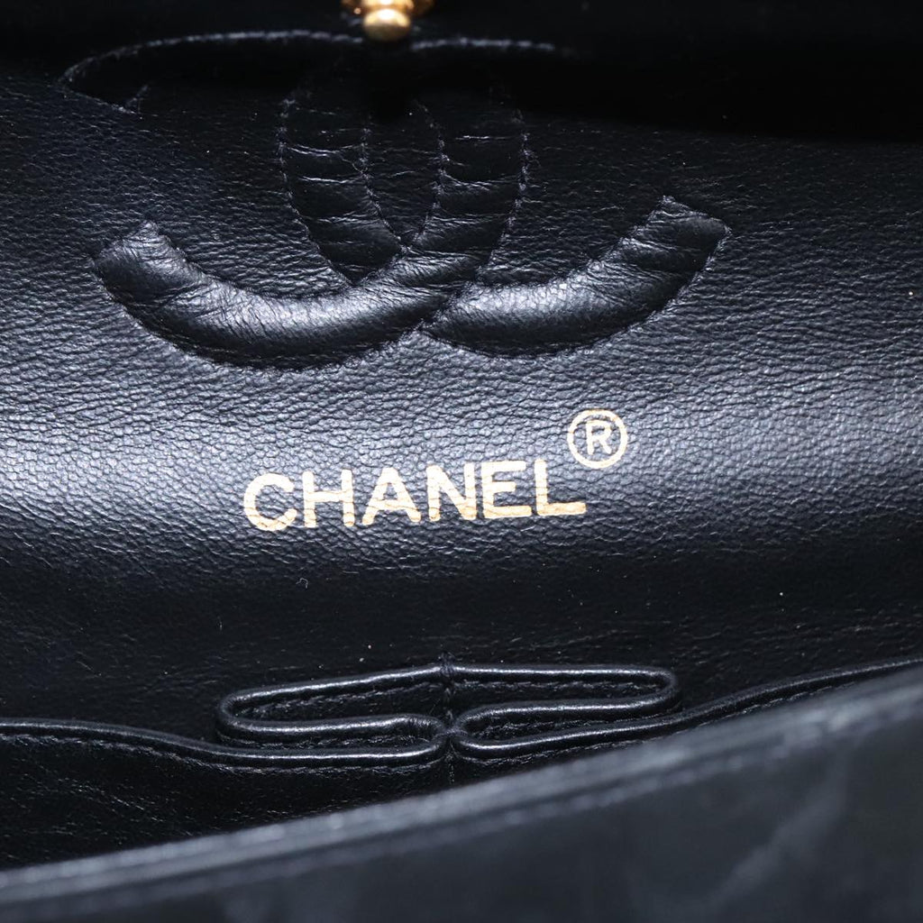 CHANEL Matelasse 23 Chain Shoulder Bag Enamel Black Gold CC PP045