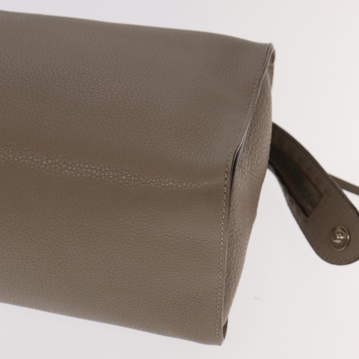 FENDI Hand Bag Leather 2way Gray Silver PP053