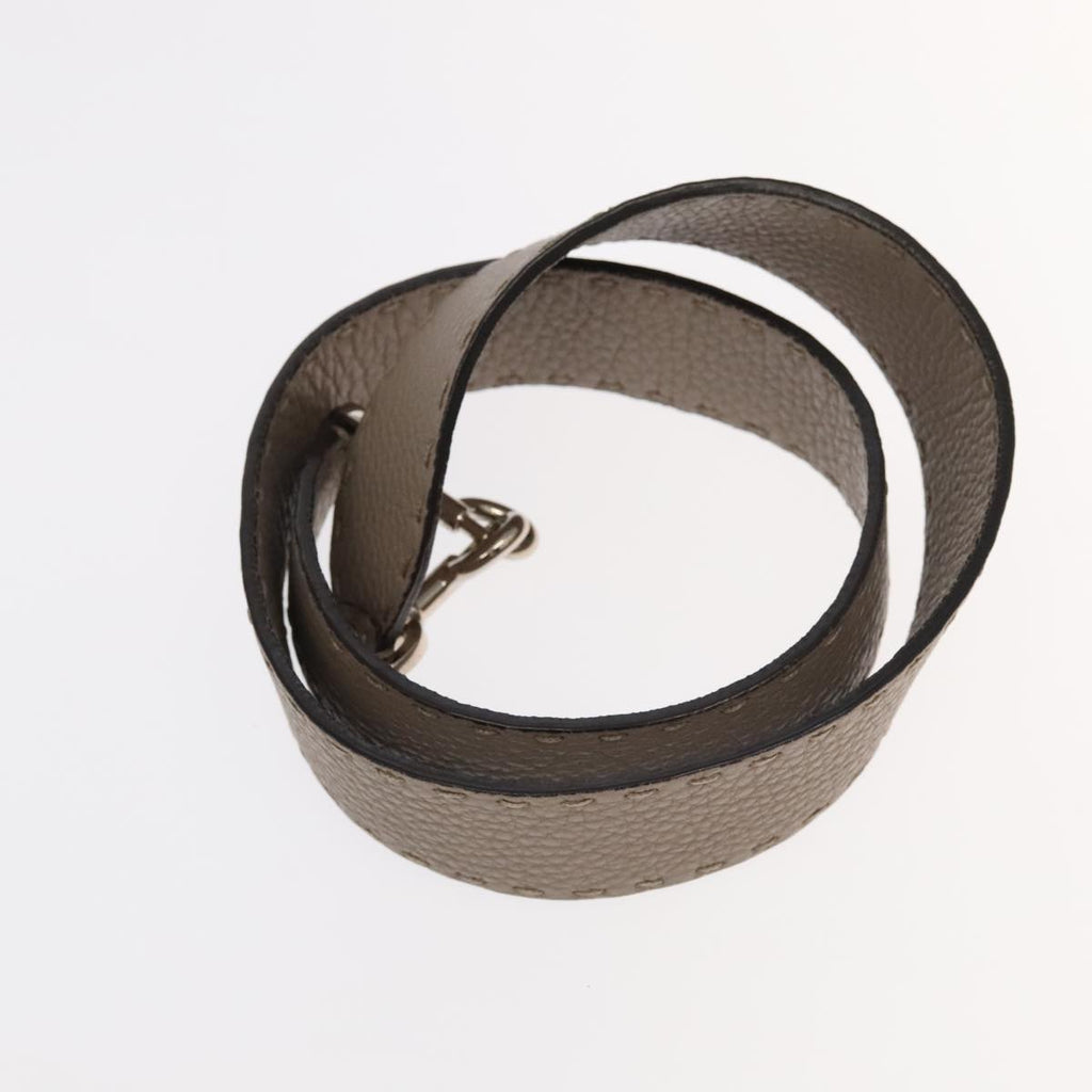 FENDI Hand Bag Leather 2way Gray Silver PP053