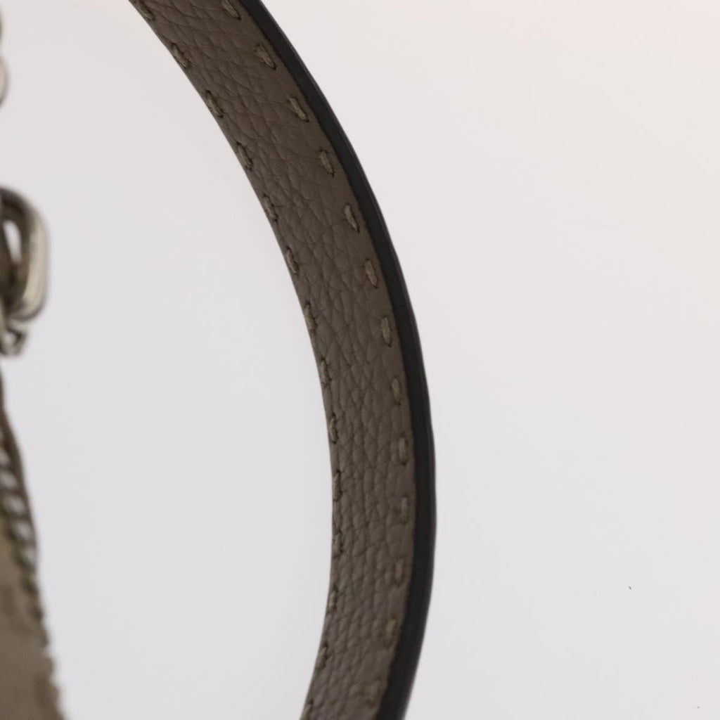 FENDI Hand Bag Leather 2way Gray Silver PP053