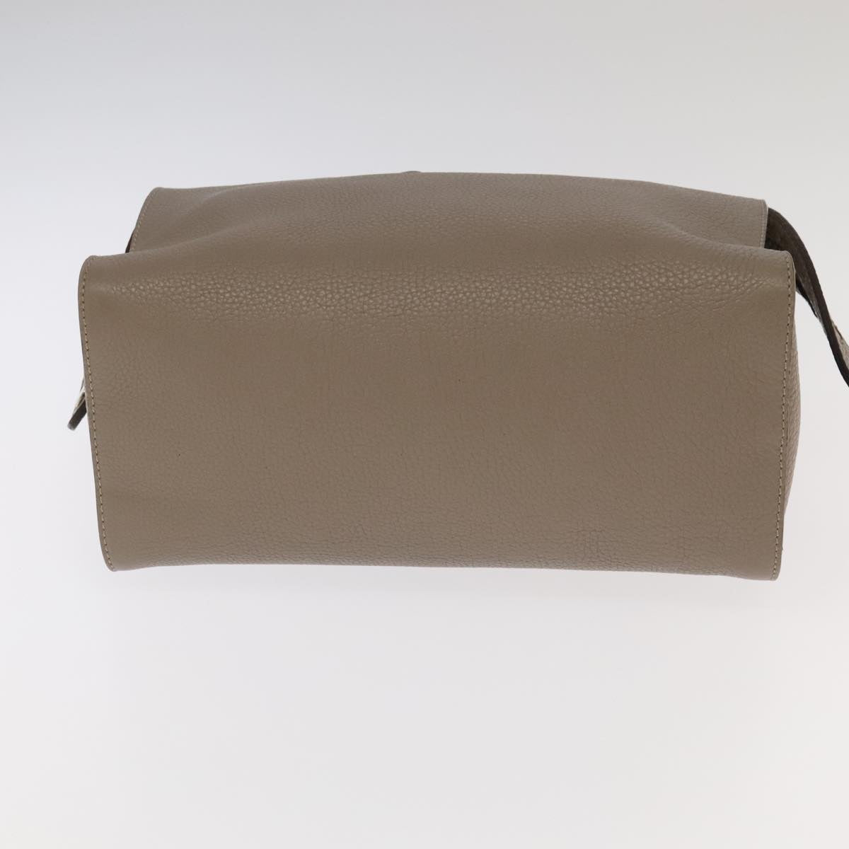 FENDI Hand Bag Leather 2way Gray Silver PP053