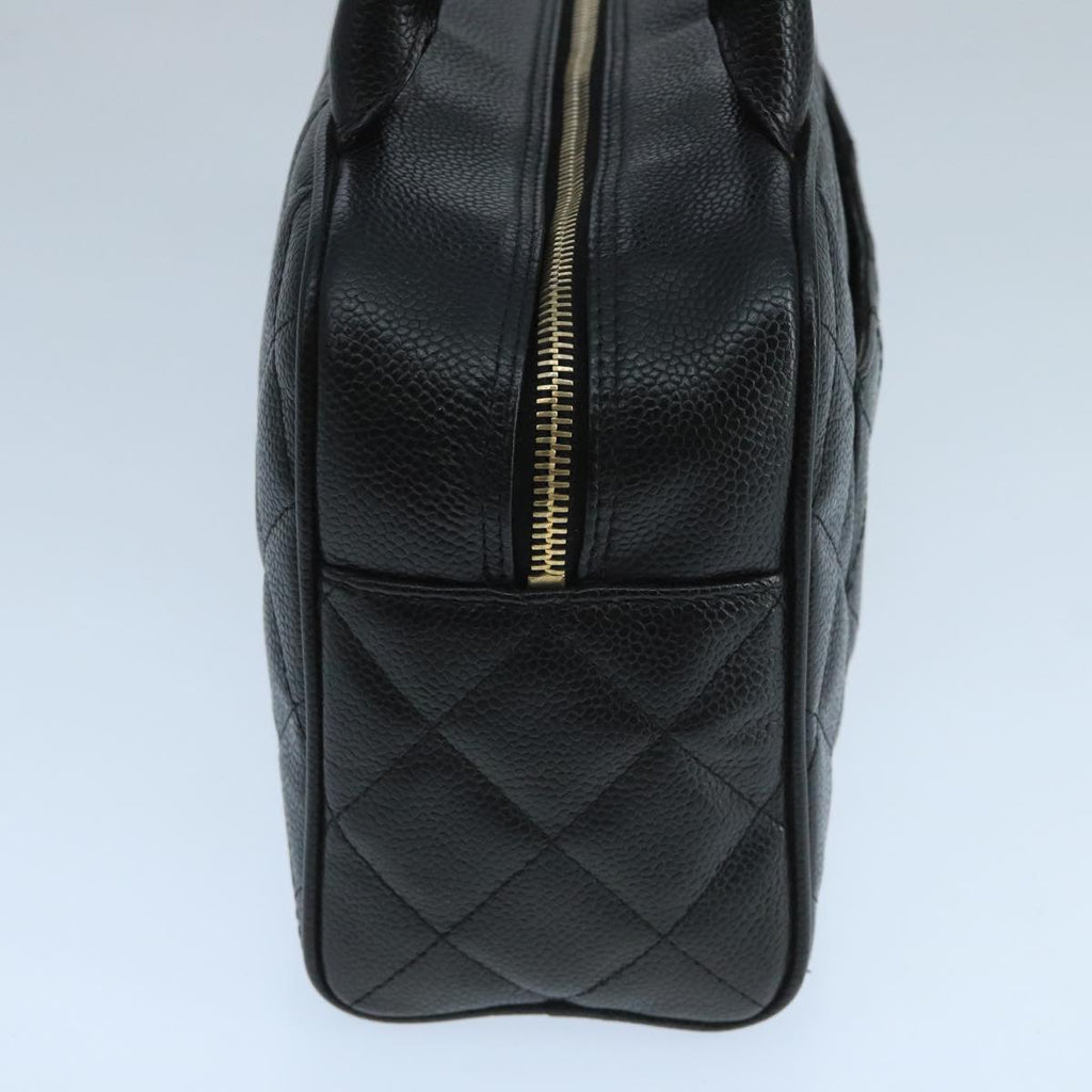CHANEL Matelasse Hand Bag Caviar Skin Black CC PP100A