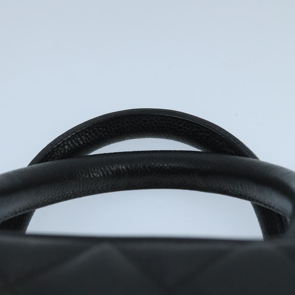 CHANEL Matelasse Hand Bag Caviar Skin Black CC PP100A