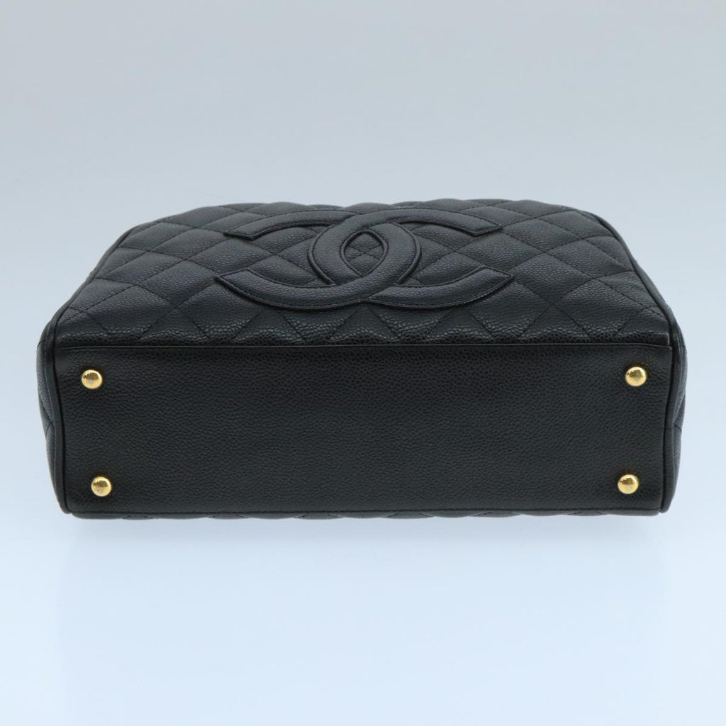 CHANEL Matelasse Hand Bag Caviar Skin Black CC PP100A