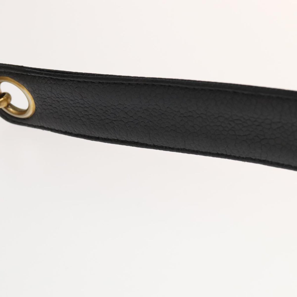 CHANEL Chain Shoulder Bag Caviar Skin Black Gold CC PP101