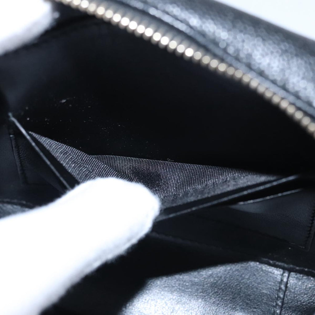 CHANEL Matelasse Chain Shoulder Bag Caviar Skin Black Gold CC PP102