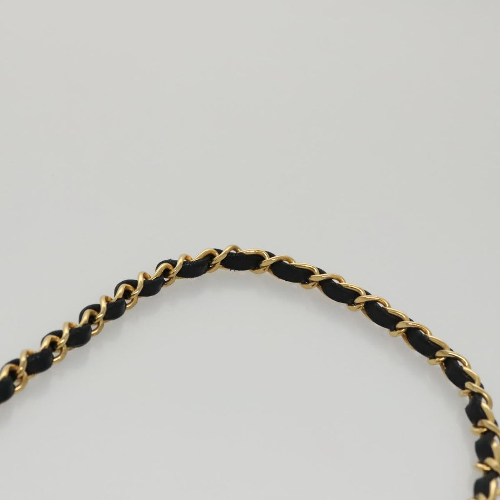 CHANEL Matelasse Chain Shoulder Bag Lamb Skin Black Gold CC PP106A