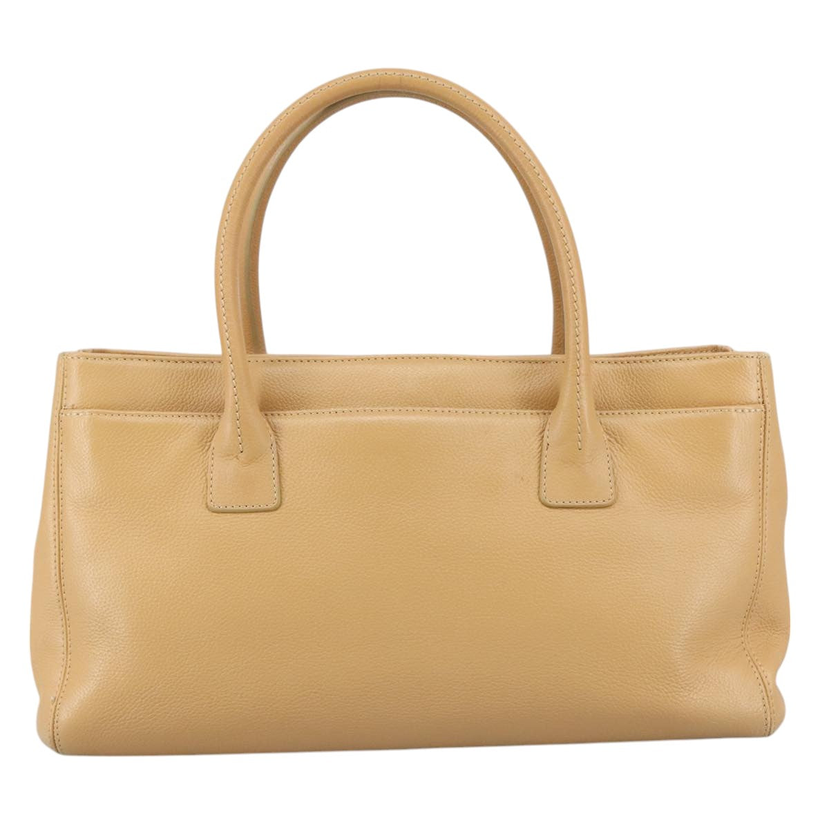 CHANEL Hand Bag Caviar Skin Brown Silver CC PP123