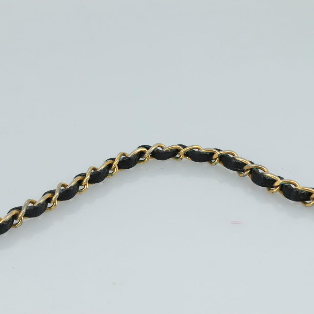 CHANEL Chain Diana Shoulder Bag Patent leather Black Gold CC PP136
