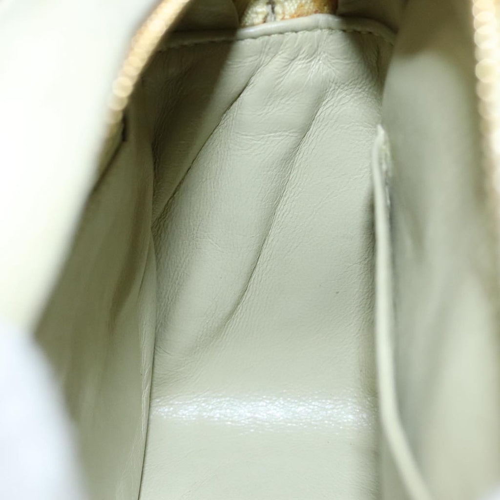 CHANEL Matelasse Chain Shoulder Bag Cotton Green Gold CC PP142
