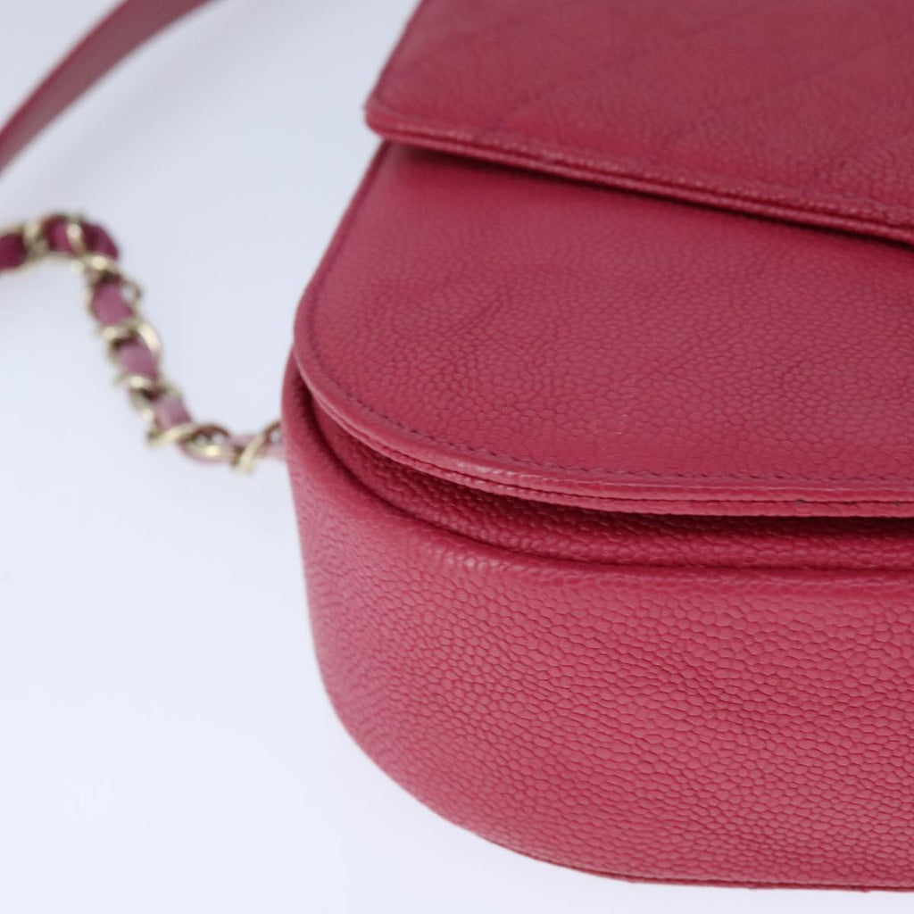 CHANEL Matelasse Chain Shoulder Bag Caviar Skin Pink CC PP143A