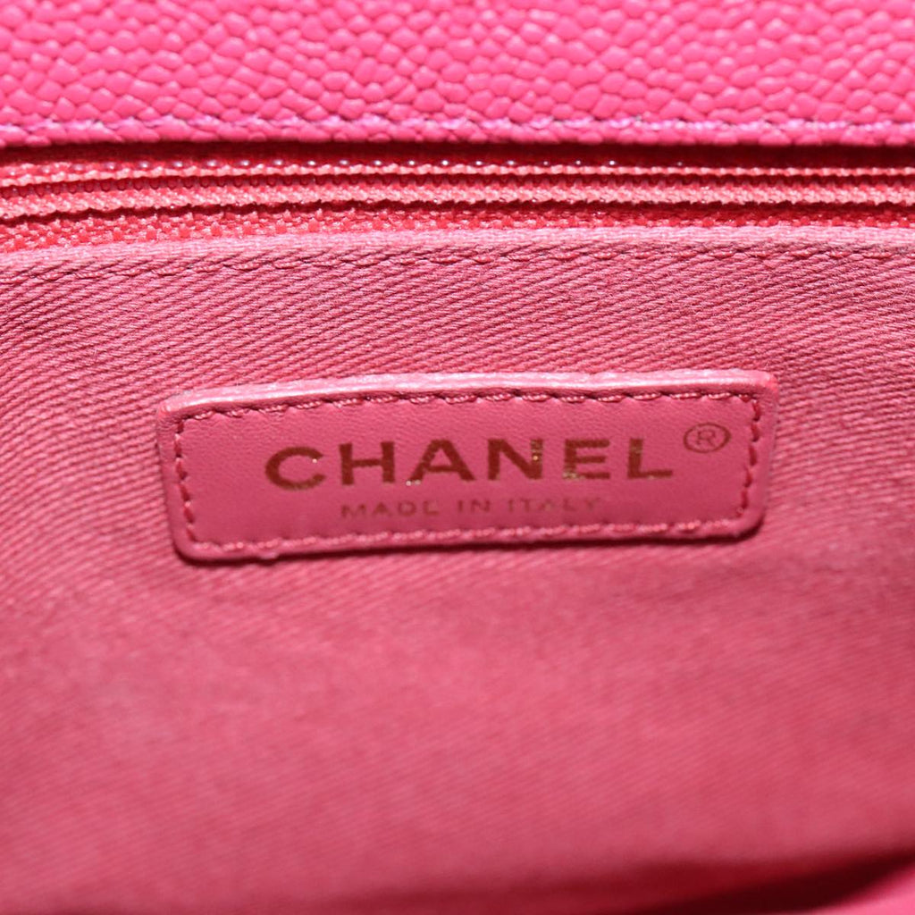 CHANEL Matelasse Chain Shoulder Bag Caviar Skin Pink CC PP143A