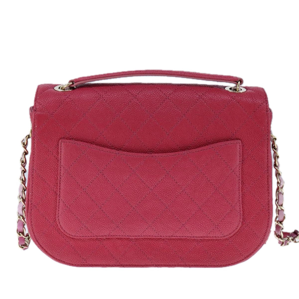 CHANEL Matelasse Chain Shoulder Bag Caviar Skin Pink CC PP143A