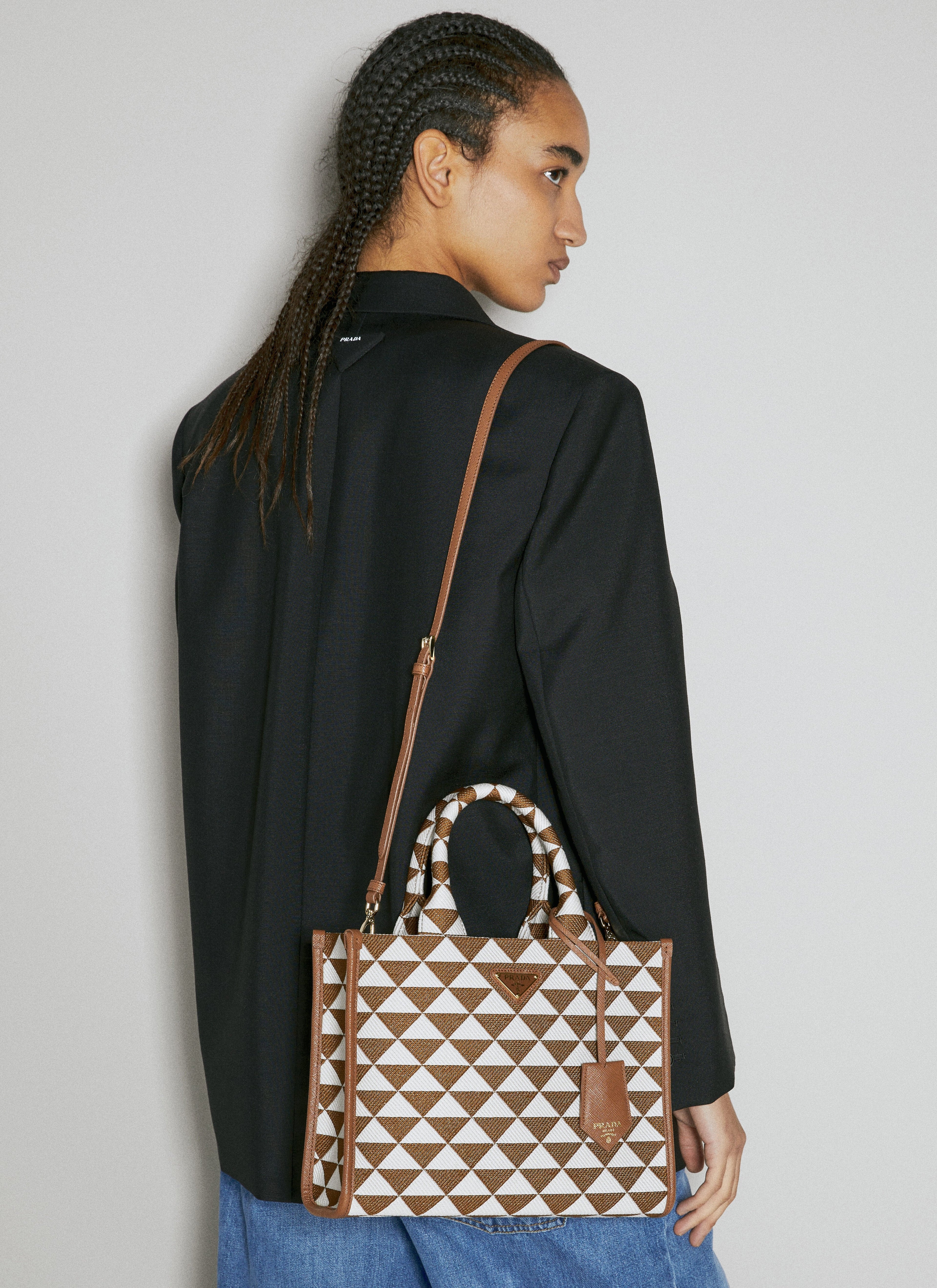 Prada Women Small Symbole Embroidered Handbag