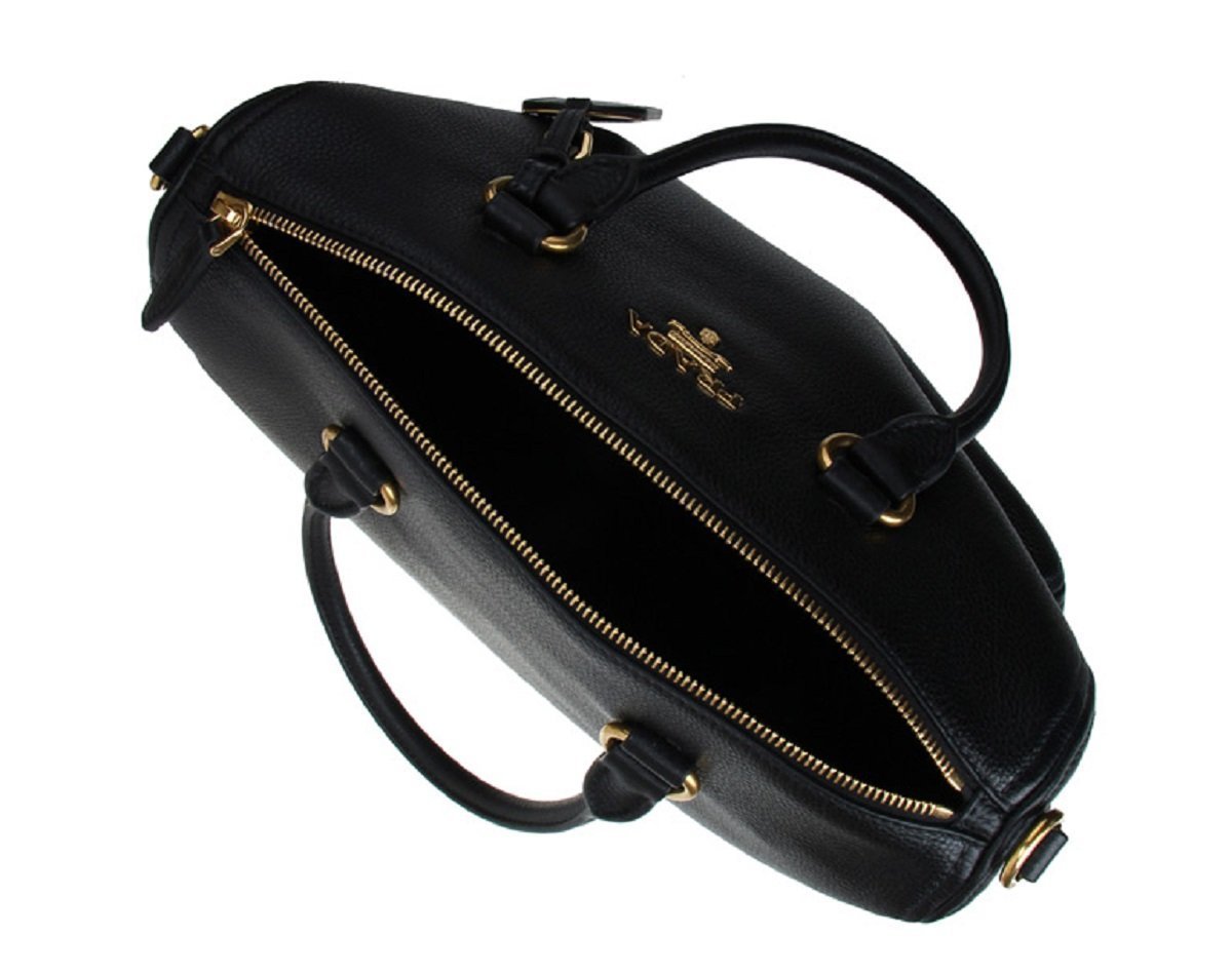 Prada Vitello Phenix Black Leather Top Handle Satchel Handbag 1BB023