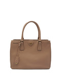 Large Galleria Top Handle Saffiano Lux Leather Soft Pink Beige
