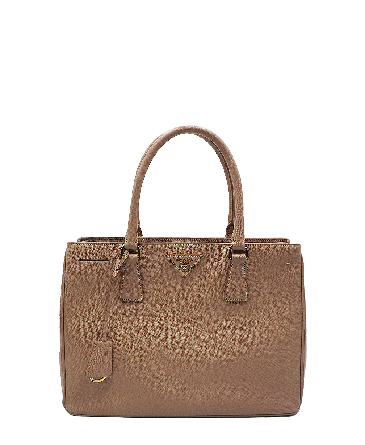 Large Galleria Top Handle Saffiano Lux Leather Soft Pink Beige
