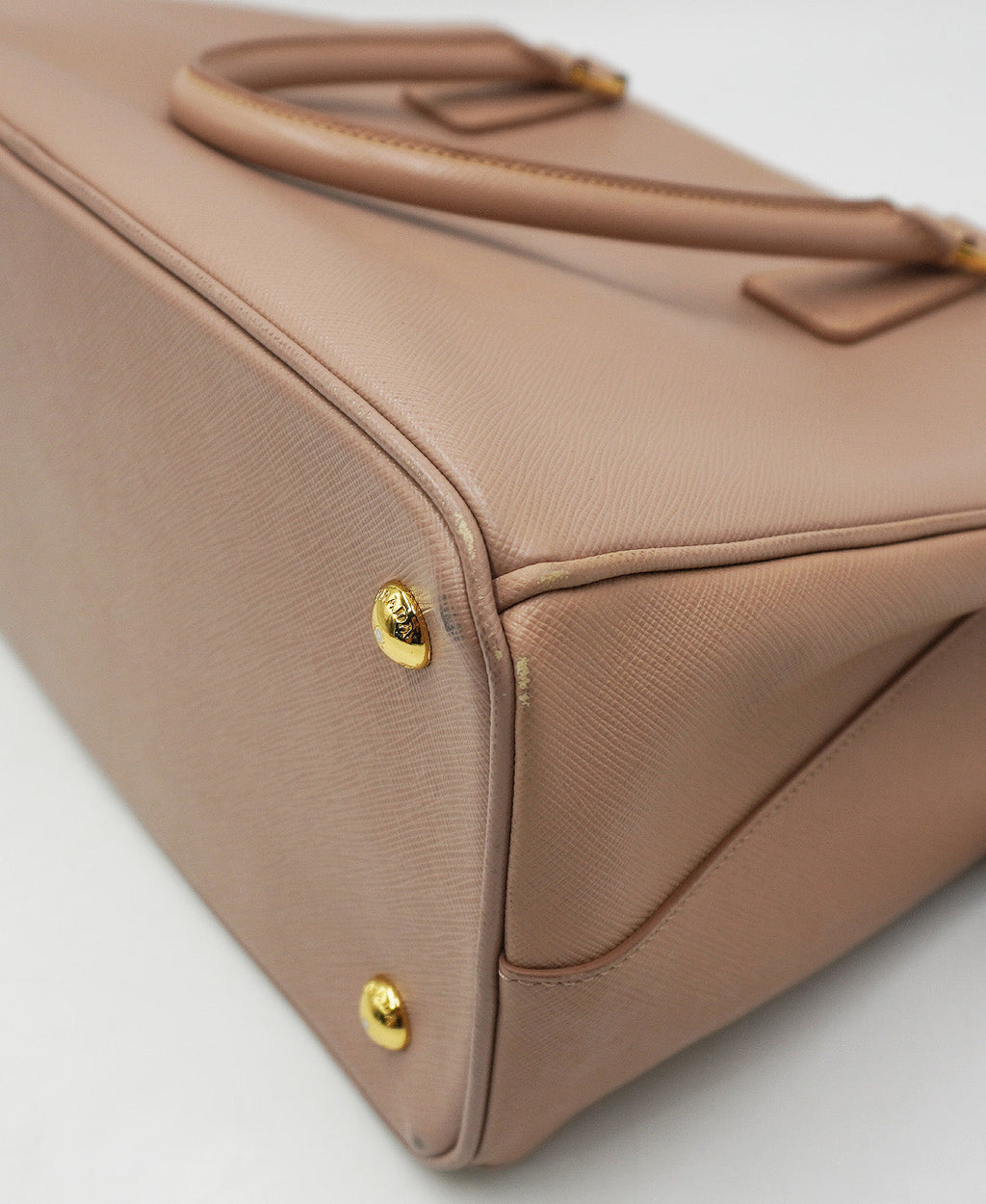Large Galleria Top Handle Saffiano Lux Leather Soft Pink Beige