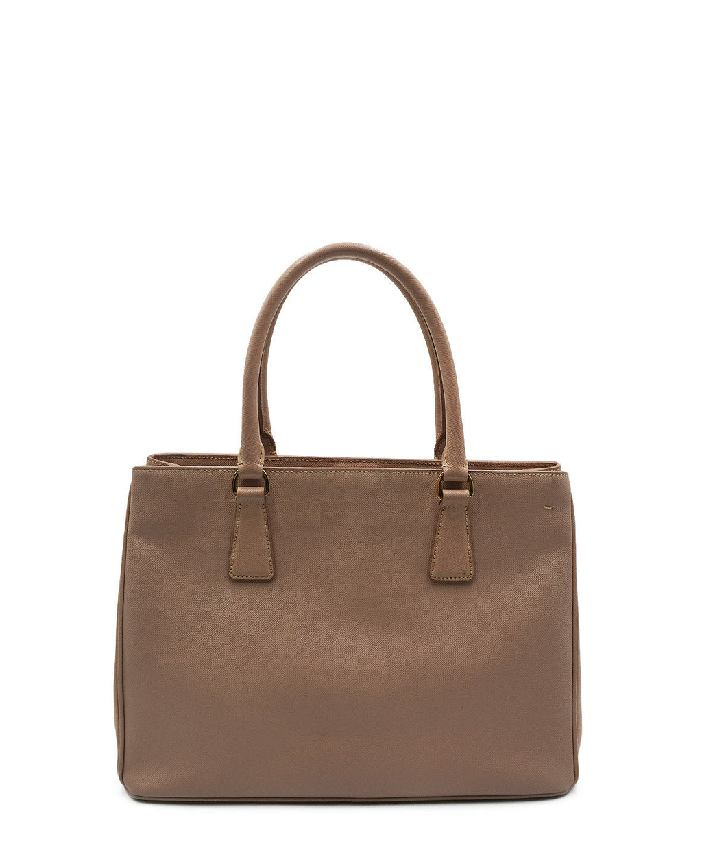 Large Galleria Top Handle Saffiano Lux Leather Soft Pink Beige