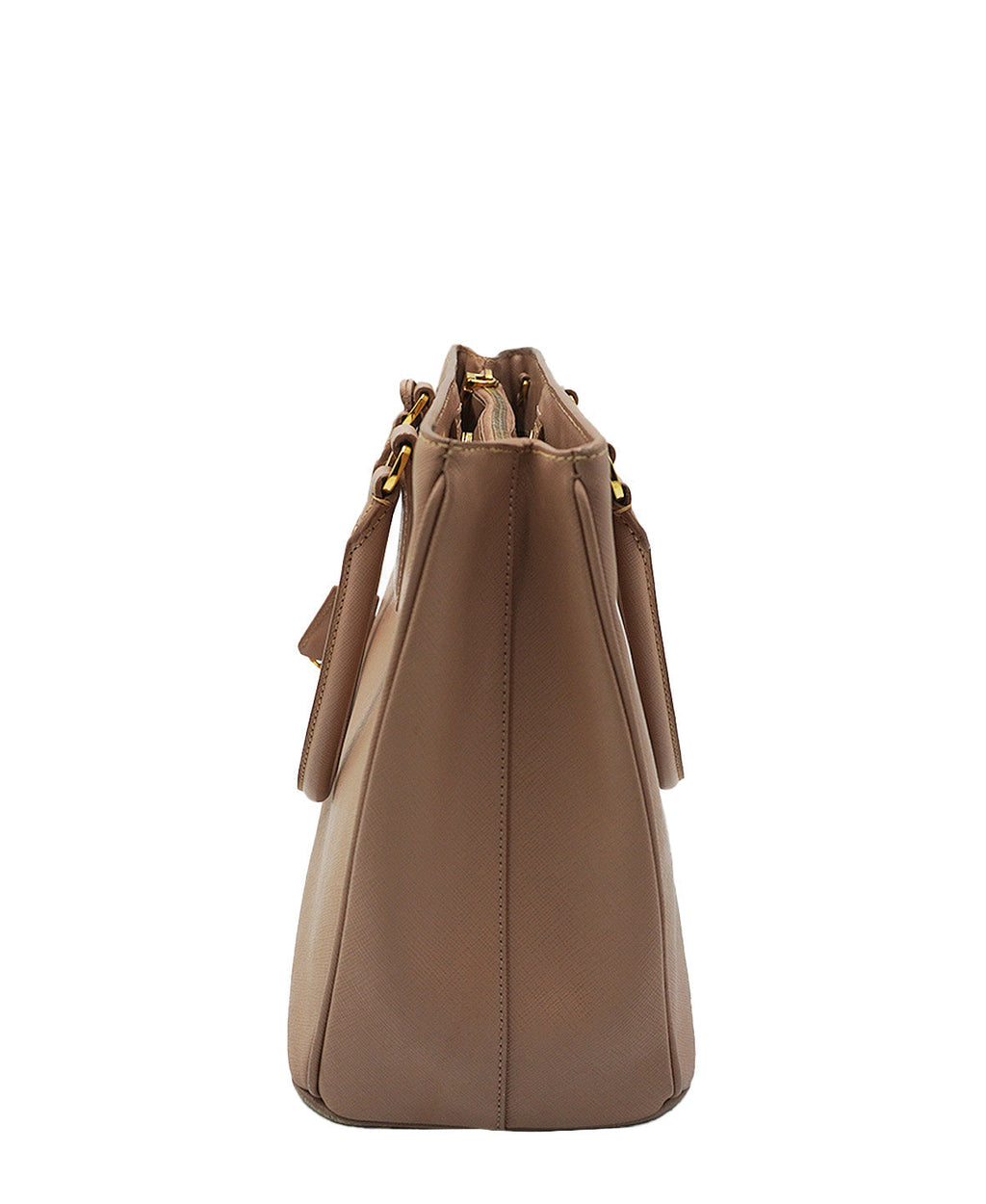 Large Galleria Top Handle Saffiano Lux Leather Soft Pink Beige
