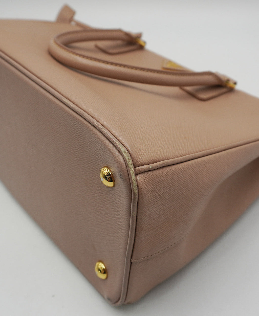 Large Galleria Top Handle Saffiano Lux Leather Soft Pink Beige