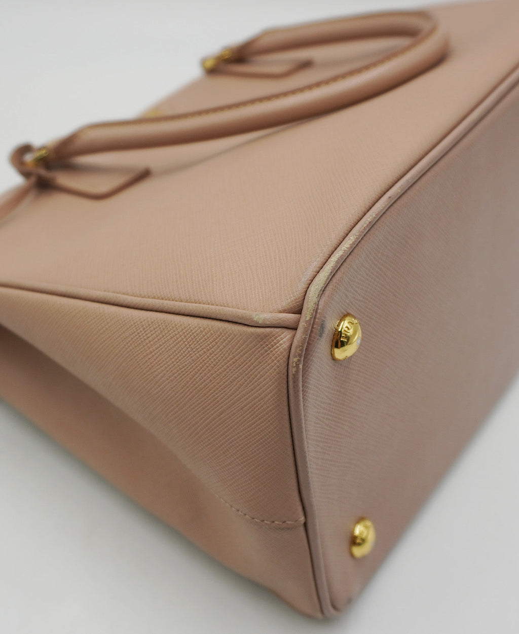 Large Galleria Top Handle Saffiano Lux Leather Soft Pink Beige