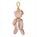 Prada Saffiano Bear Orchidea Pink Leather Keychain 1TL177