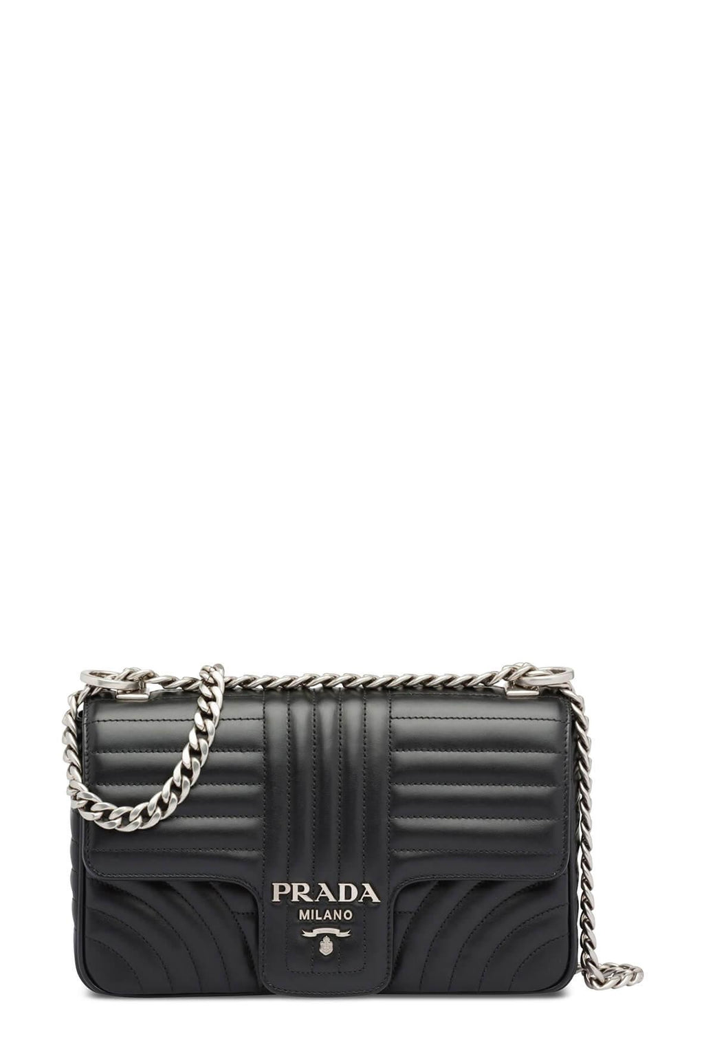 Diagramme Medium Shoulder Bag Black with Silver Hardware
